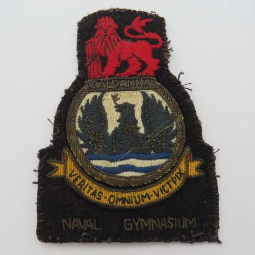 SA Naval Gymnasium Saldanha bullion wire cloth badge