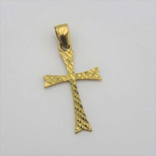 9kt Gold cross pendant - Weighs 0,4 g