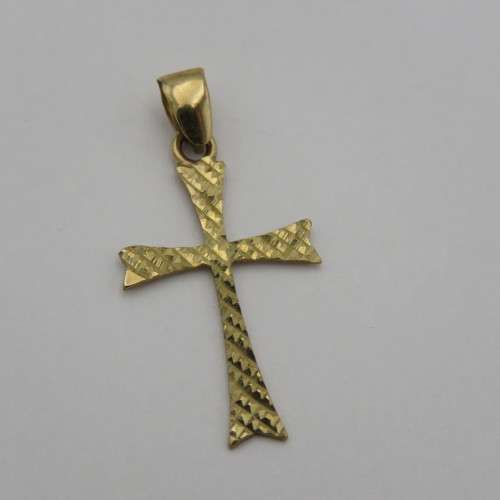 9kt Gold cross pendant - Weighs 0,4 g
