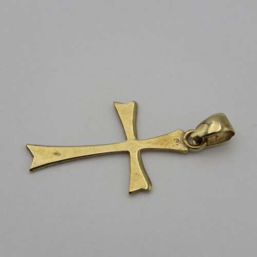 9kt Gold cross pendant - Weighs 0,4 g