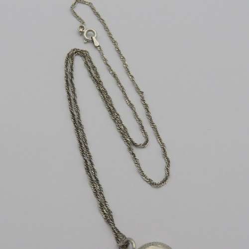 Sterling silver necklace with locket - Weighs 4,2 g - Length 50,5 cm
