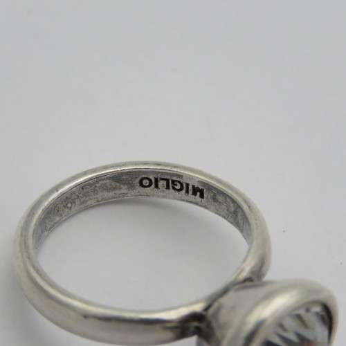 Miglio silverplated costume jewellery ring - Size P