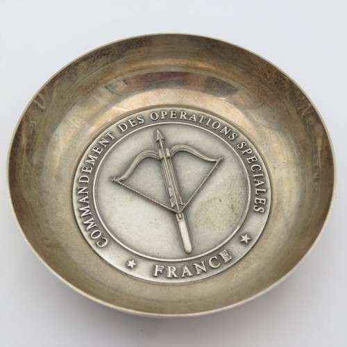 France Special Operations Command FIA silverplated commemorative bowl