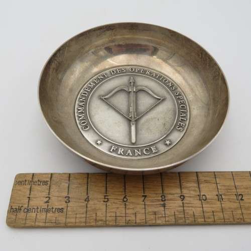 France Special Operations Command FIA silverplated commemorative bowl