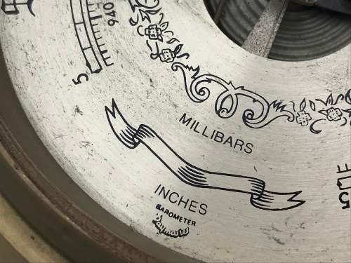 Vintage Brass Ships porthole style barometer - no glass - not working