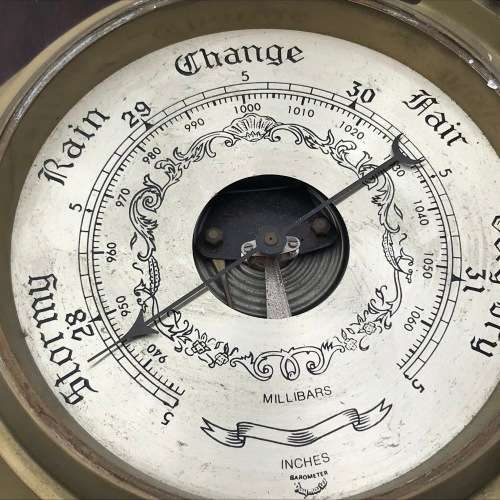 Vintage Brass Ships porthole style barometer - no glass - not working