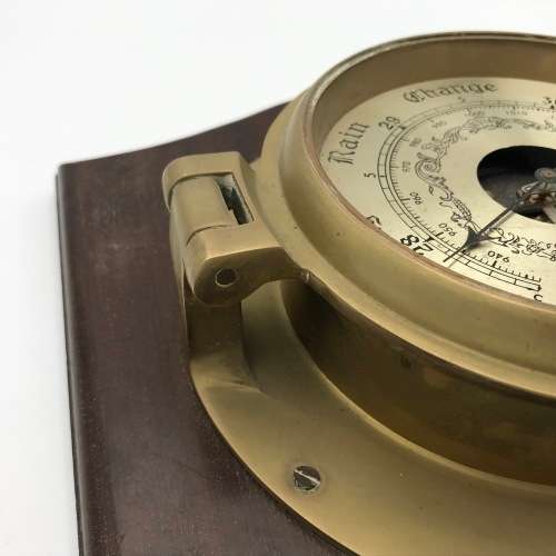 Vintage Brass Ships porthole style barometer - no glass - not working