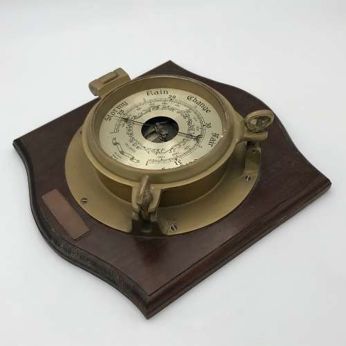 Vintage Brass Ships porthole style barometer - no glass - not working
