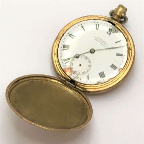 Antique Northern Goldsmiths Co. Newcastle full hunter pocket watch for spares - well used