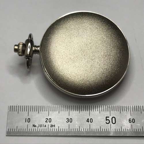 Full Hunter quartz pocket watch with red fire engine - needs battery