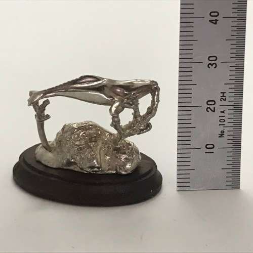 Sterling Silver Humpback Whale sculpture by Stuart Benader