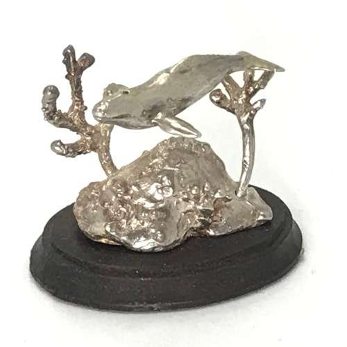 Sterling Silver Humpback Whale sculpture by Stuart Benader