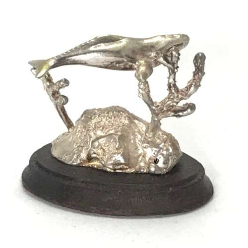 Sterling Silver Humpback Whale sculpture by Stuart Benader