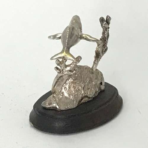 Sterling Silver Humpback Whale sculpture by Stuart Benader