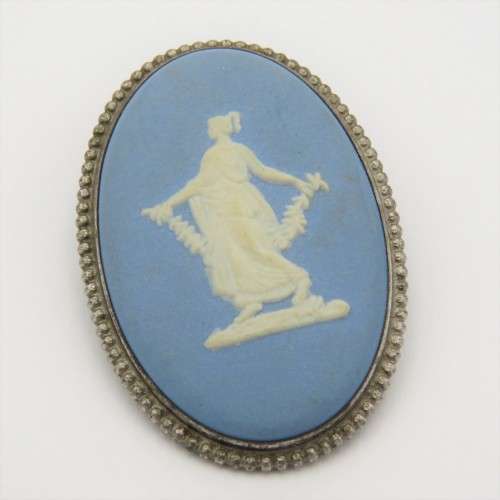 Vintage Wedgwood Jasperware porcelain brooch