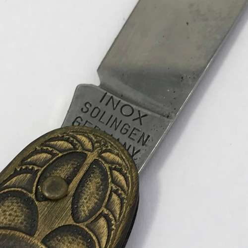 1652-1952 Jan van Riebeeck South Africa Inox pocket knife with brass sides