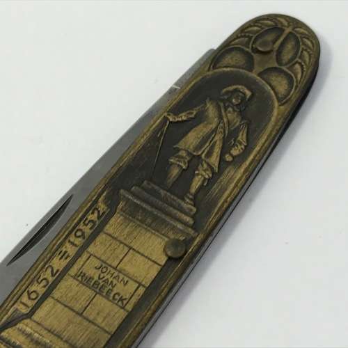 1652-1952 Jan van Riebeeck South Africa Inox pocket knife with brass sides