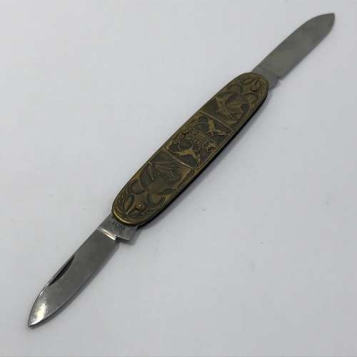 1652-1952 Jan van Riebeeck South Africa Inox pocket knife with brass sides
