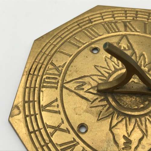 Vintage brass sundial/clock