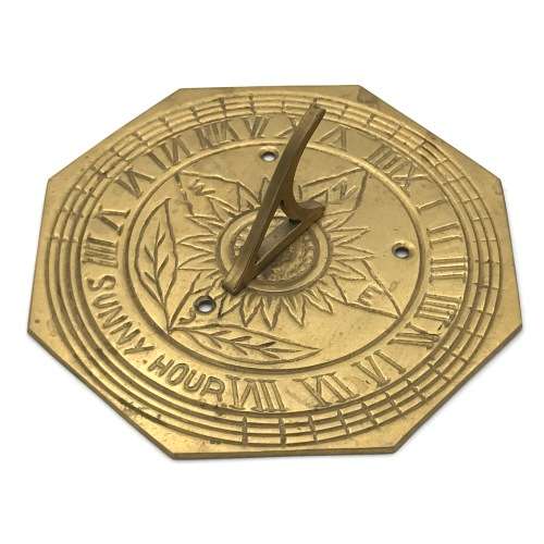 Vintage brass sundial/clock