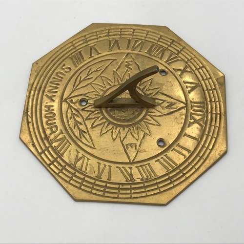 Vintage brass sundial/clock