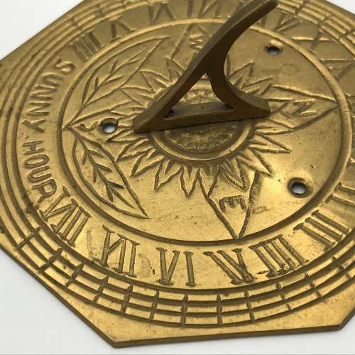 Vintage brass sundial/clock