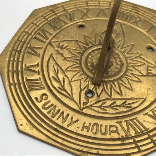 Vintage brass sundial/clock