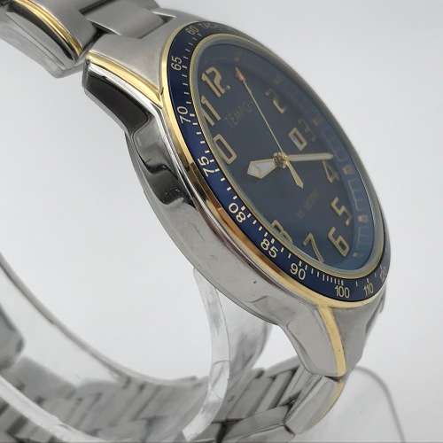 Tempo Quartz mens watch with blue dial - working