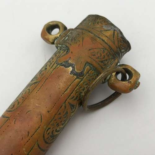 Antique Moroccan Jambya / Koummya dagger with brass sheath