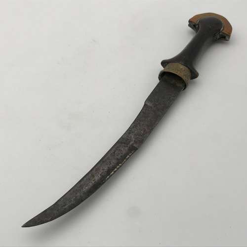 Antique Moroccan Jambya / Koummya dagger with brass sheath