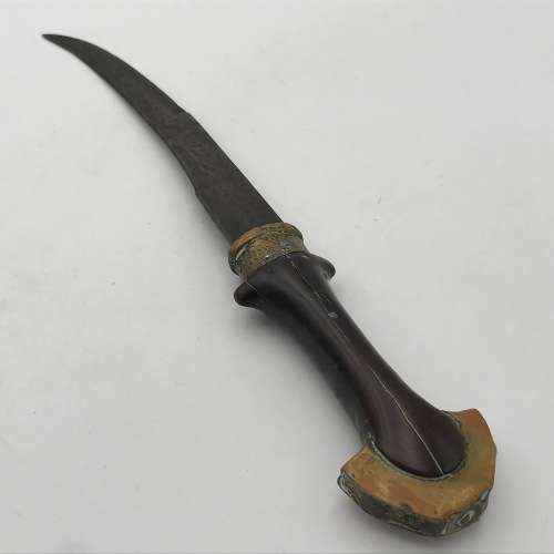 Antique Moroccan Jambya / Koummya dagger with brass sheath