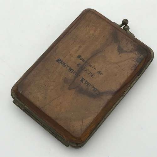 Vintage Souvenir de Crete wooden wallet