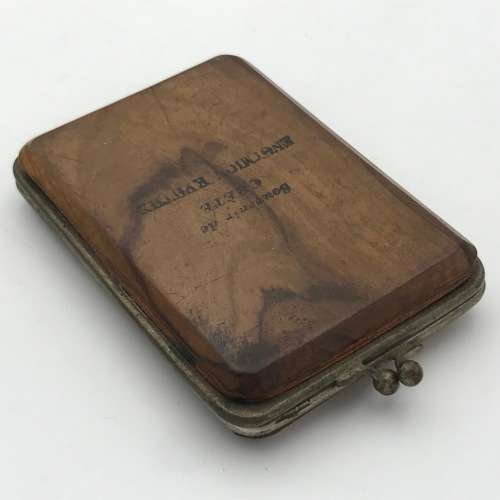 Vintage Souvenir de Crete wooden wallet