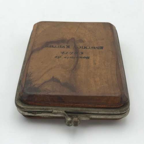 Vintage Souvenir de Crete wooden wallet
