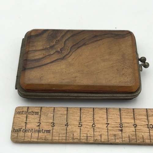 Vintage Souvenir de Crete wooden wallet