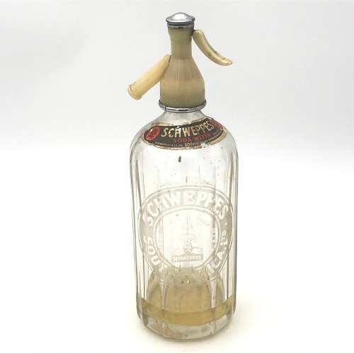 Vintage Schweppes Soda water glass bottle dispenser