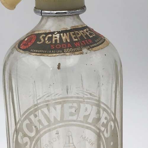 Vintage Schweppes Soda water glass bottle dispenser