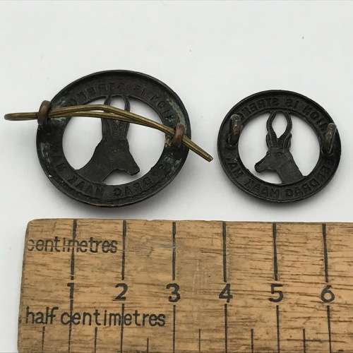 SA Union Defence Force cap and collar badge set