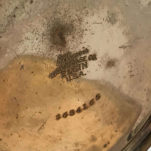 Antique Waltham gold plated full hunter pocket watch - well used - not working - no glass - 6 x 5cm