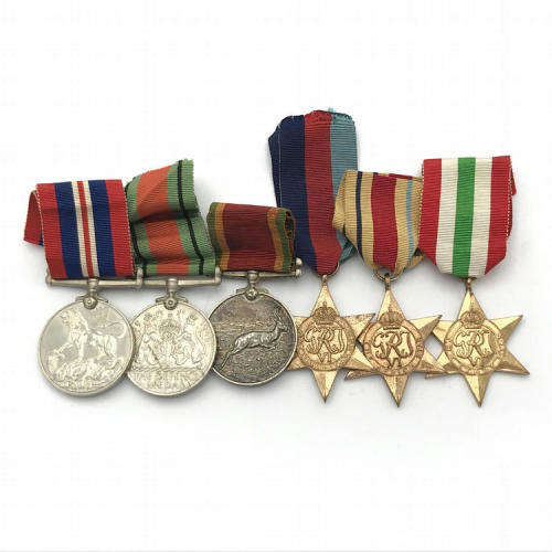 Set of 6 WW2 medals issued to 192571 E. Hunter