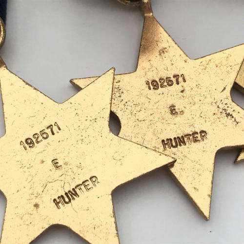 Set of 6 WW2 medals issued to 192571 E. Hunter