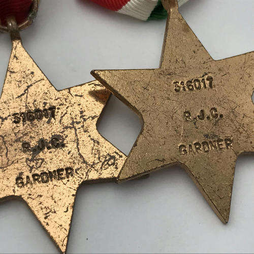 Set of 6 WW2 medals issued to 316017 R.J.C. Gardner