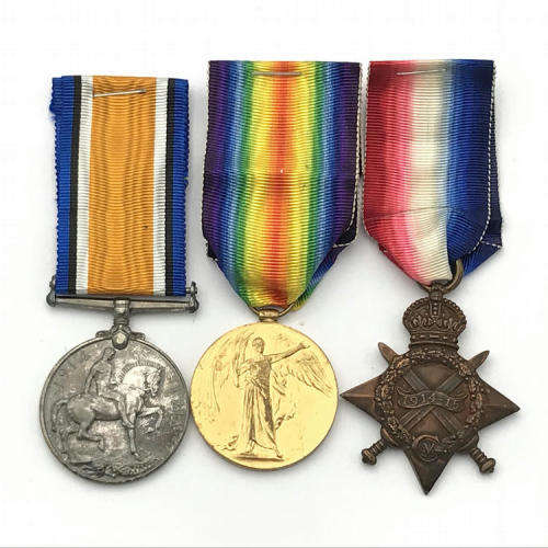 WW1 Trio medal group issued tp Private C.F. Jensen, SA Medical corps, 7th infantry