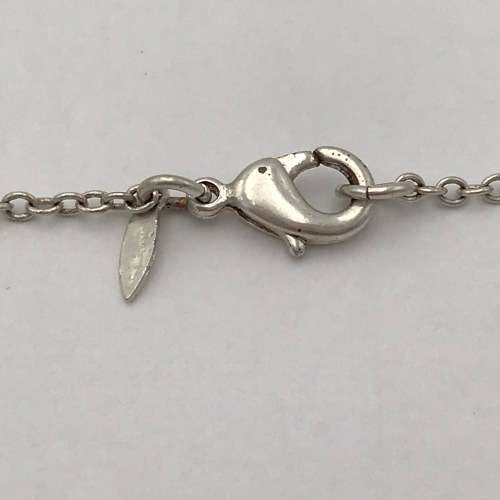 Silver coloured costume jewellery necklace with pendants - 41cm