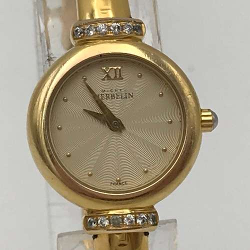 Michel Herbelin gold colour quartz ladies watch - working