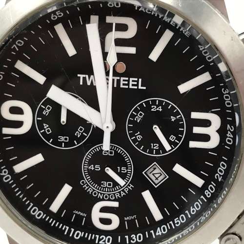 TW Steel Quartz Chronograph mens watch - working - fine scratch on glass
