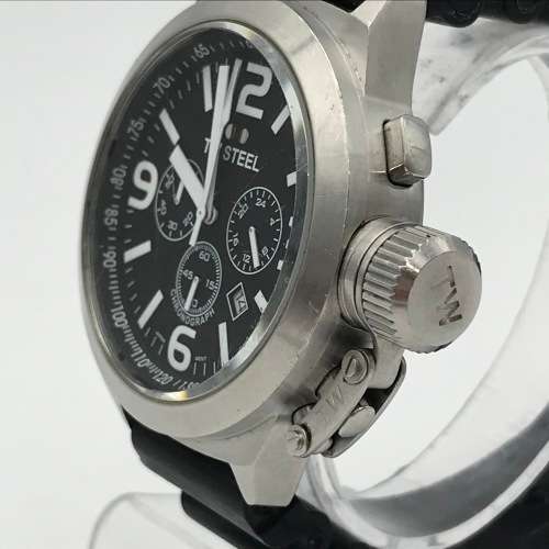 TW Steel Quartz Chronograph mens watch - working - fine scratch on glass