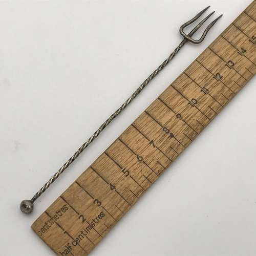 Vintage silver plated pickle fork
