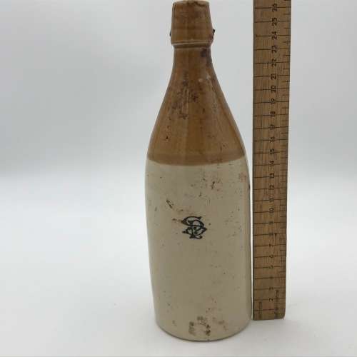 Antique P. Sullivan, Beaconsfield ginger beer ceramic bottle - no lid