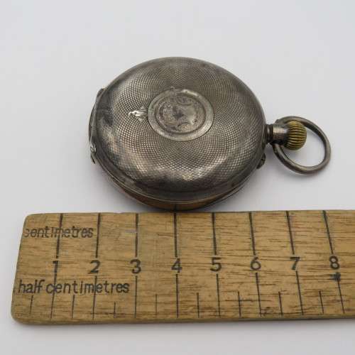 Antique sterling silver full hunter pocket watch - Working - Inscribed Francis Wilson Wright